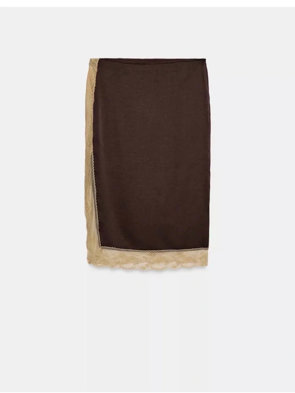 Zara‎ ZW COLLECTION satin lace skirt